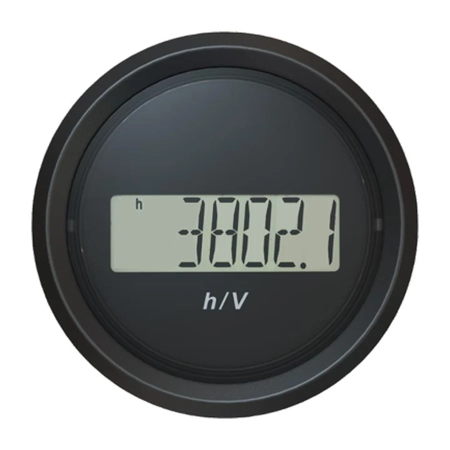 VL AFTERMARKET DIGITAL ELECTRONIC HOUR COUNTER VOLTMETER - 9V - 48V- DOUBLE LENS- TRIANGULAR BLACK BEZEL